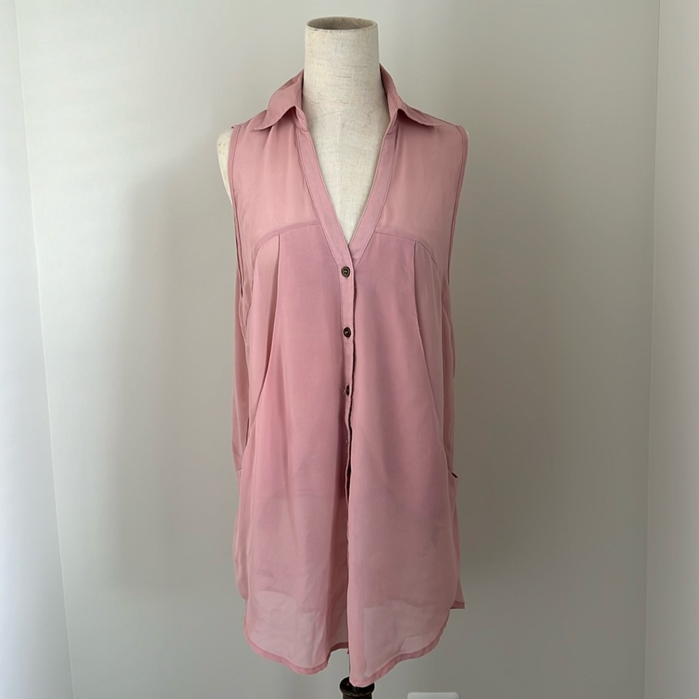 FOREVER 21 | Sheer Sleeveless collar top blouse